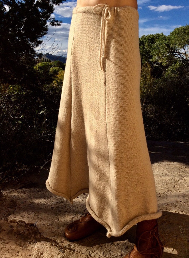 Long knit skirt-alpaca or organic, merino wool five panel skirt-made to order, maxi skirt image 5