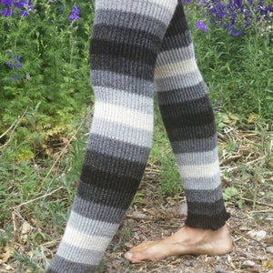 Alpaca or organic merino wool-striped leg warmers-made to order