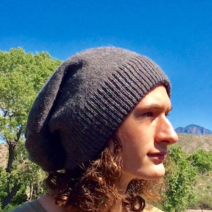 Thick, two layer, reversible, alpaca knit cap.  Slouchy or classic