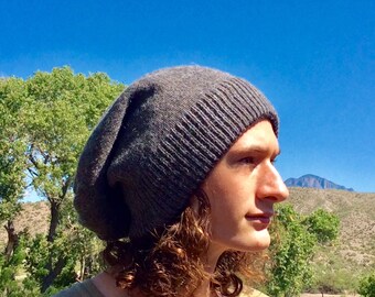 Thick, two layer, reversible, alpaca knit cap.  Slouchy or classic