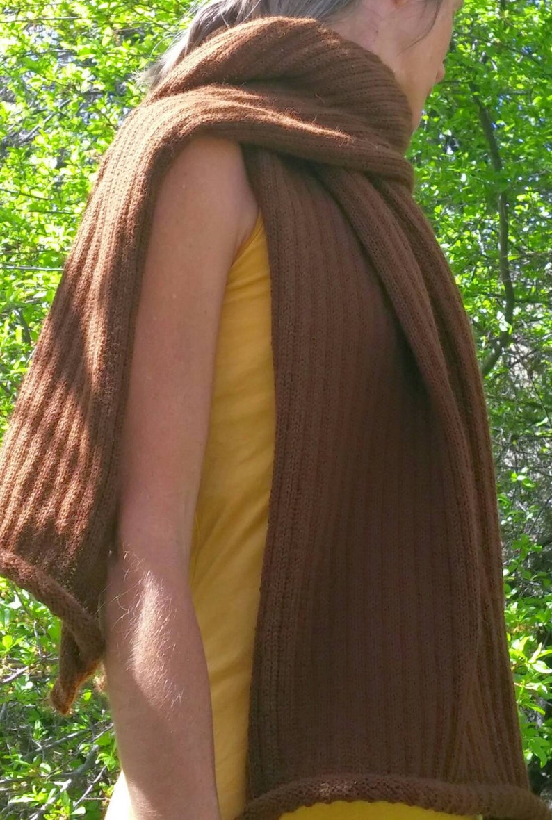 Alpaca or organic merino wool long and wide scarf, shawl, wrap image 1