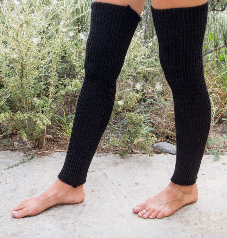 Alpaca, or organic merino wool, long, stretchy, knit, leg warmers image 5