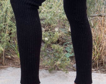 Alpaca, or organic merino wool, long, stretchy, knit, leg warmers
