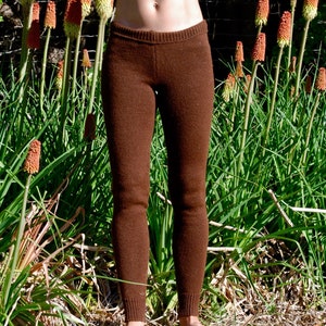 Knit, alpaca or organic merino wool tights pants stockings plain solid color-made to order image 4