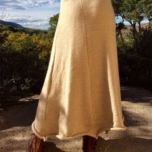 Long knit skirt-alpaca or organic, merino wool five panel skirt-made to order, maxi skirt image 2