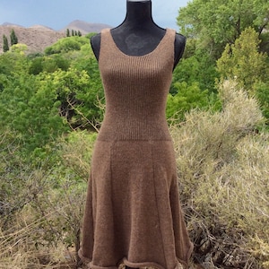 Woodland dress-Knit alpaca dress.  Lace up back or solid. Made to order.