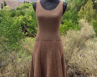 Woodland dress-Knit alpaca dress.  Lace up back or solid. Made to order.