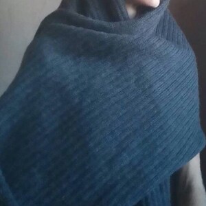 Alpaca or organic merino wool long and wide scarf, shawl, wrap image 4