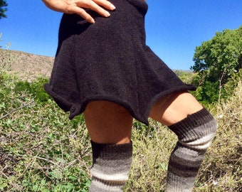 Pixie skirt..alpaca or organic merino wool, knit, mini skirt