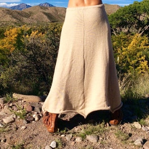 Long knit skirt-alpaca or organic, merino wool five panel skirt-made to order, maxi skirt image 3