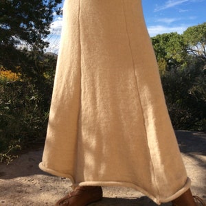 Long knit skirt-alpaca or organic, merino wool five panel skirt-made to order, maxi skirt image 1