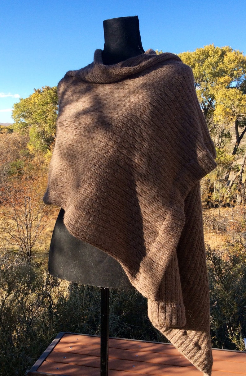Alpaca or organic merino wool long and wide scarf, shawl, wrap image 6