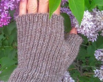 Alpaca fingerless mittens, long and half fingers.  All natural alpaca or organic merino wool.