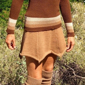 Pixie skirt..alpaca or organic merino wool, knit, mini skirt image 2