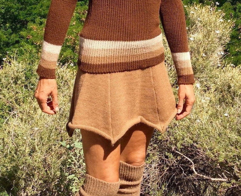 Pixie skirt..alpaca or organic merino wool, knit, mini skirt image 2