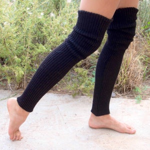 Alpaca, or organic merino wool, long, stretchy, knit, leg warmers image 3