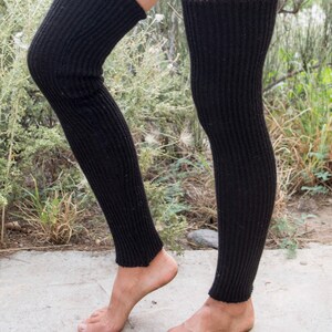 Alpaca, or organic merino wool, long, stretchy, knit, leg warmers image 4