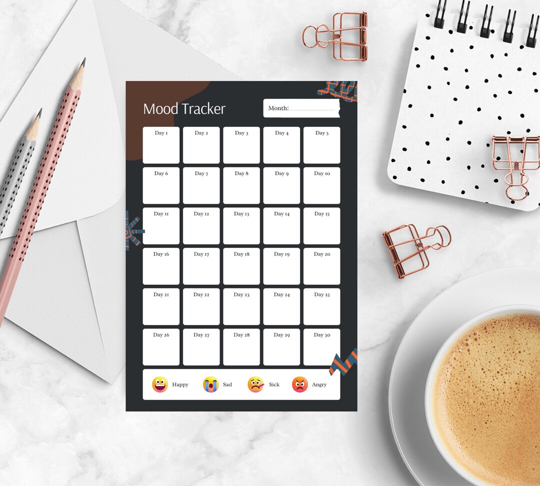 Printable Mood Tracker | Mental Health Tracker | Daily Mood Log ...