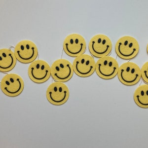 Felt Smiley Face Garland - Lemony Yellow Party Decor