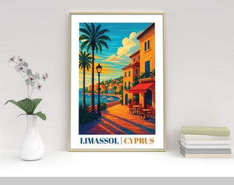 LIMASSOL CYPRUS Travel Poster Print: Vintage Style Location Retro Art Lovers