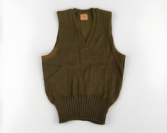 Vintage 40s WW2 Drummond Wool Knit Sweater Vest Small US Military Army W/Tag