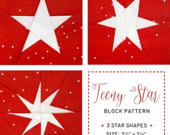 Teeny Star Quilt blocks - PDF pattern