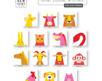 Lunar Zodiac animals COMBO PDF pattern