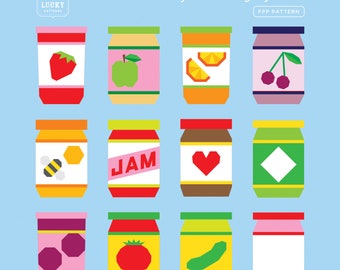 Jammy Jars PDF quilt block pattern