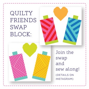 Quilty Friends SWAP block PDF pattern