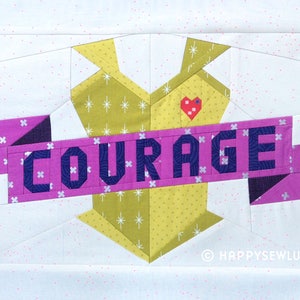 COURAGE Tattoo Quilt Blockmuster
