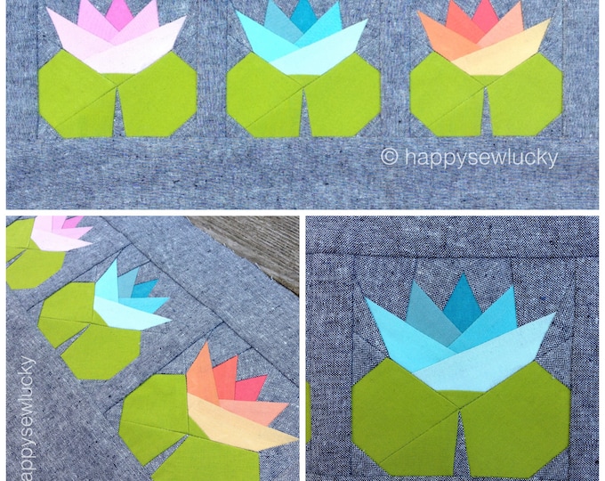 Lotus Star Quilt Pattern Etsy UK