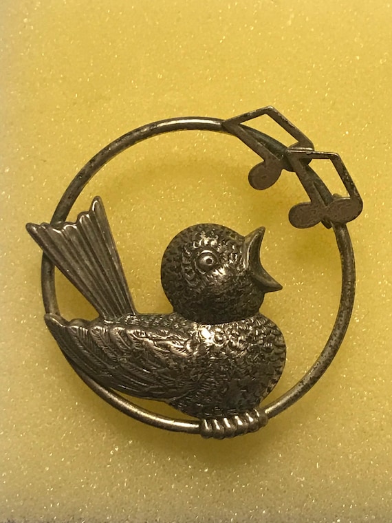 Beau Sterling Songbird Brooch