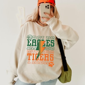 Custom Football House Divided Hoodie: Two Team Mascot Sweatshirt, Personalized Spirit Gift, S739