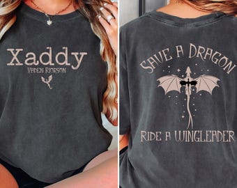 Xaddy Comfort Colors Shirt, Xaden Dragon Tee,Xaddy Save A Dragon Ride A Wingleader Shirt,Fantasy Bookish Tee,Book Lover Tee,S191