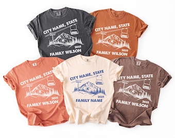 Custom Ski Family Vacation Comfort Colors Shirt,Personalized Ski Tee,Custom Family Matching Tee,Apres Ski Shirt,Ski Vacation 2025 Tee,S247