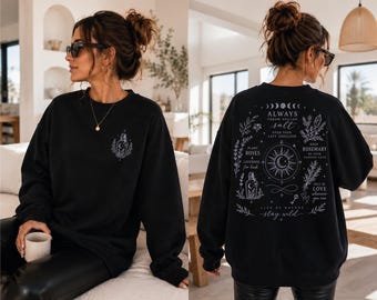 Midnight Margaritas Sweatshirt, Witchy Garden Hoodie, Salt Rosemary Lavender Shirt, Spooky Season Gift, S1591