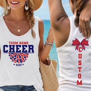 Custom Cheer Team Name Racerback Shirt,Personalized Cheerleader Crop Tank,Cheer Mom Shirt,Cheerleader Gift,Custom Mascot Tee,Mascot,S170