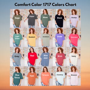 The image is a color chart displaying various colors, likely representing different clothing items or accessories.