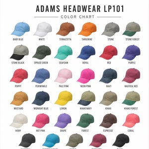Adams Headwear L101 Color Chart