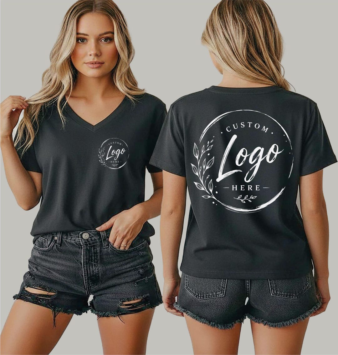 Custom Logo V-neck Tee: Personalized Company Logo Racerback Tank Top ...