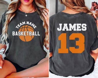 Personalized Basketball Team Shirt: Custom Name & Number Tee, Game Day Basketball Mom Gift, S182
