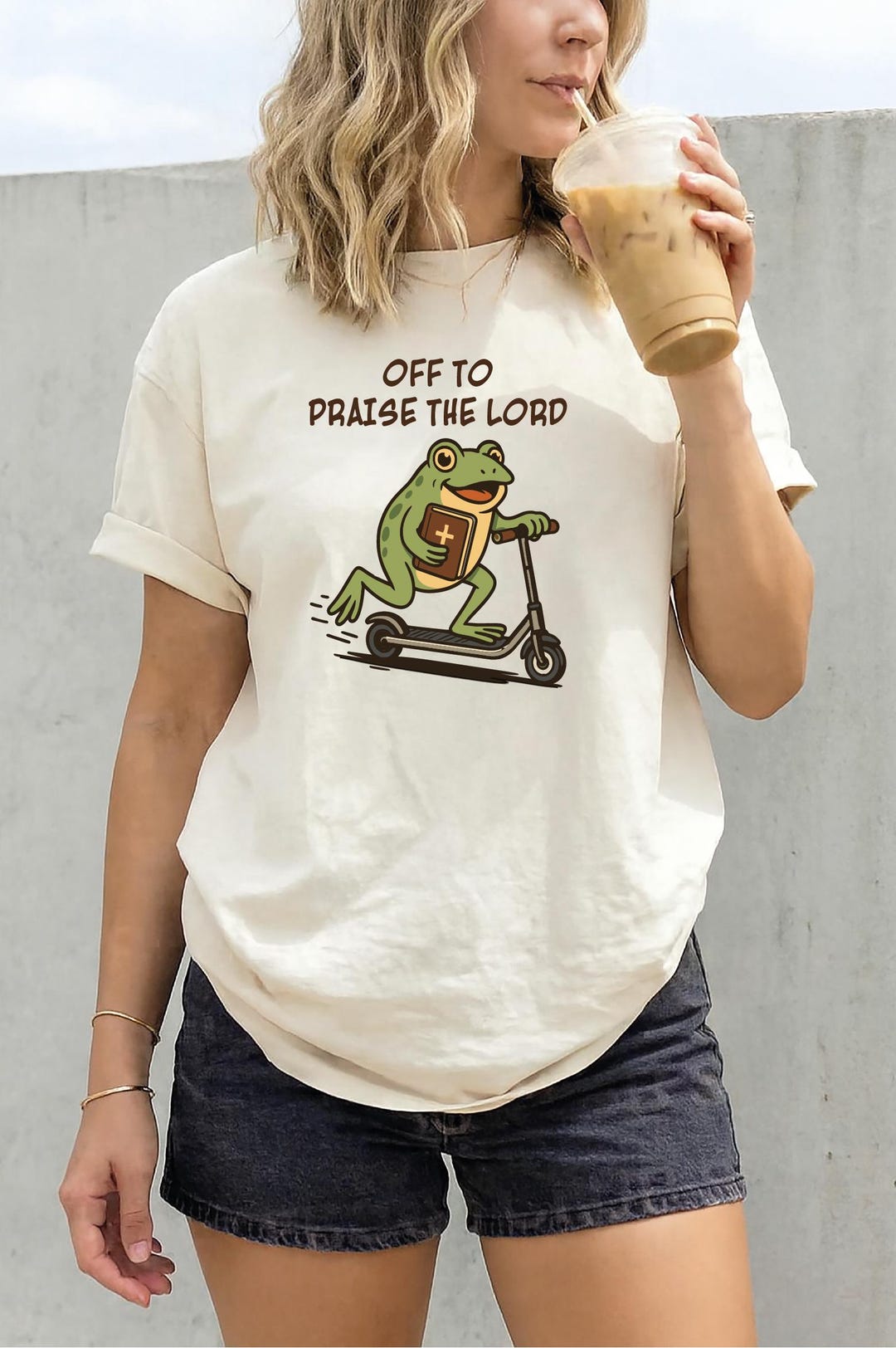 Funny Frog off to Praise the Lord Shirt, Christian Sweatshirt and ...