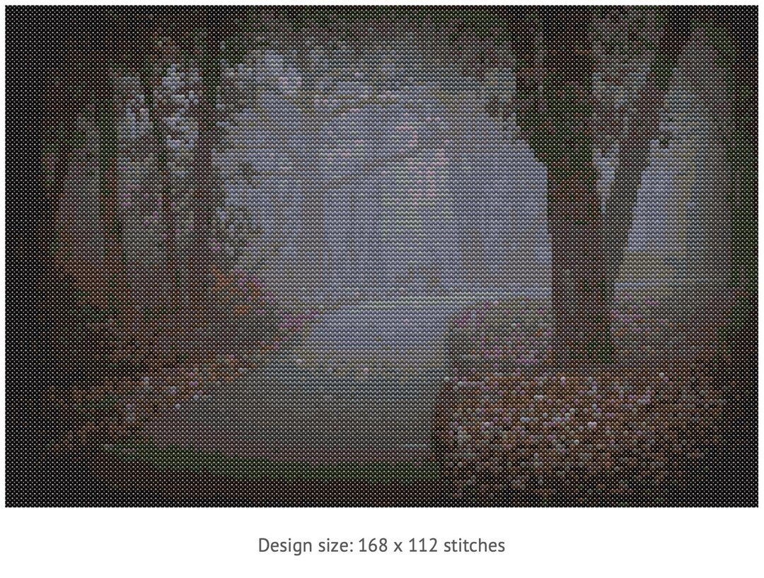 Foggy Park at Dusk Cross Stitch Pattern - Etsy