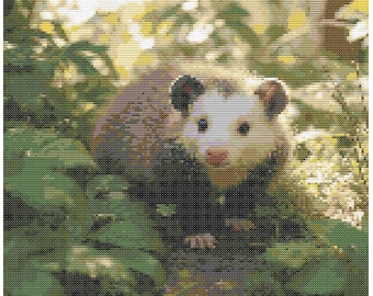 Morning Opossum Cross Stitch Pattern