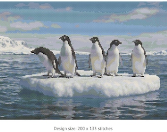 Penguin Games Cross Stitch Pattern