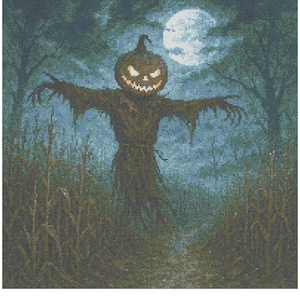 Spooky Scarecrow Cross Stitch Pattern