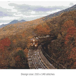 Padrão de ponto cruz de trem no campo