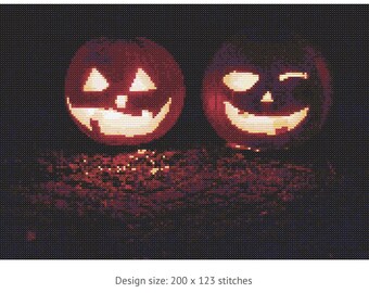 Jack-o-lanterns Cross Stitch Pattern