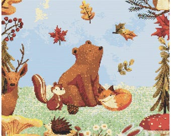Autumn Forest Cross Stitch Pattern
