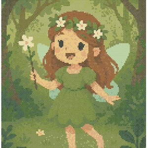 Forest Fairy Cross Stitch Pattern